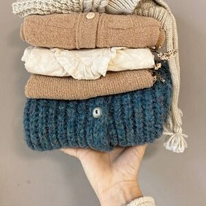 BUHO size 10 blue chunky knit cardigan